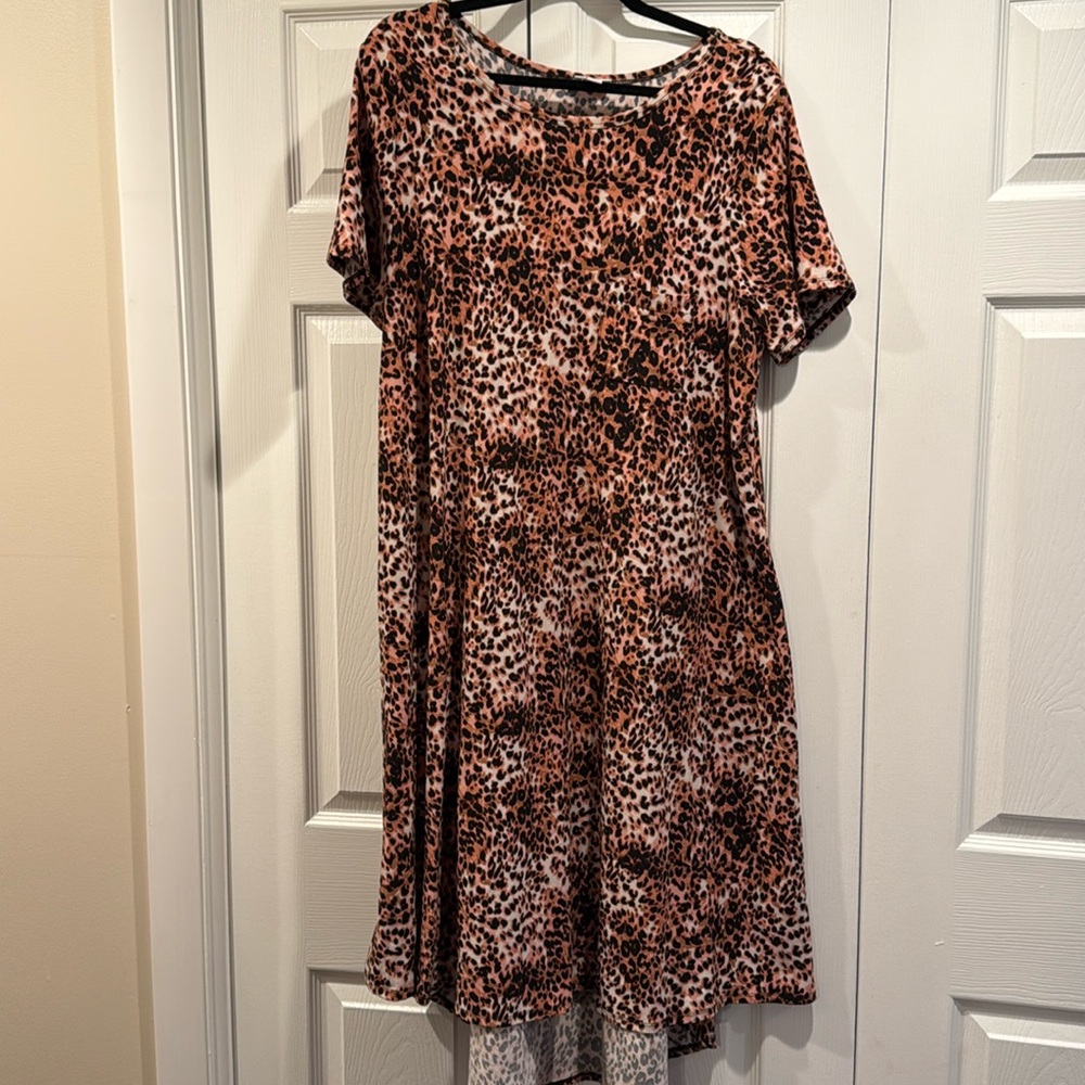 L Lularoe Carly dress, thick soft modal fabric. Excellent used condition